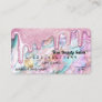 Pink Teal Pearl Opal Glitter Drips Gift Credit Business Card