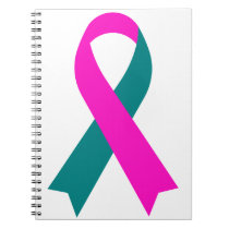 Pink & Teal Ribbon BRCA 1 & 2 Hereditary  Notebook