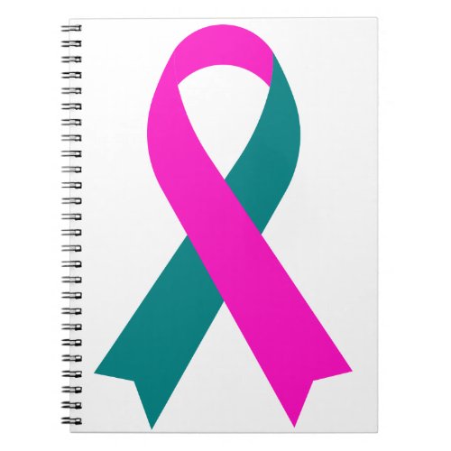 Pink  Teal Ribbon BRCA 1  2 Hereditary  Notebook