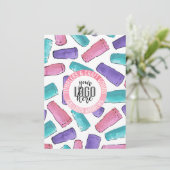 Pink Teal Tumbler Watercolor Care Instructions (Standing Front)