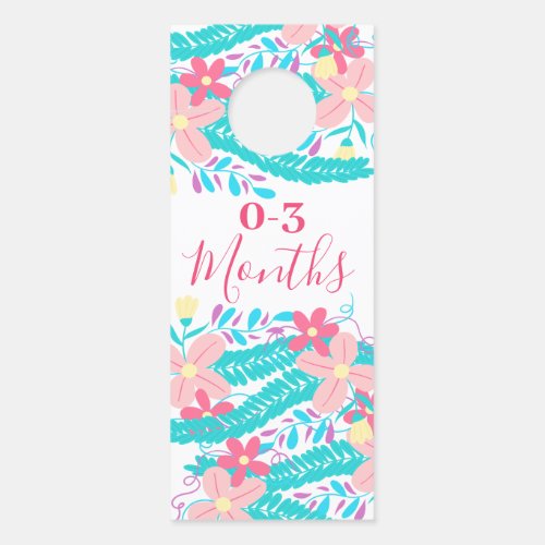 Pink Teal Yellow Floral Baby Closet Divider Door Hanger