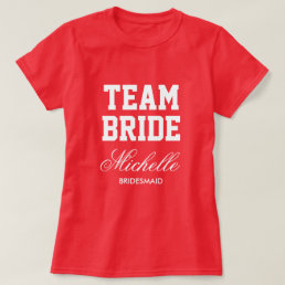 Pink Team Bride bridal party football jersey shirt