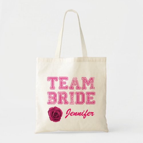 Pink Team Bride Tote Bag