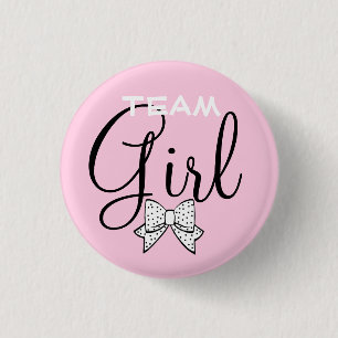 Pink Team Girl Baby Shower Game Pinback Button