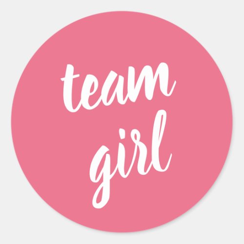 Pink Team Girl Baby Shower Gender Reveal Classic Round Sticker