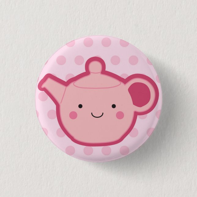 Pink Teapot Button (Front)