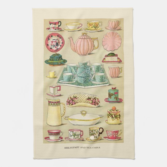 Pink Teapot Kitchen Towel (Vertical)