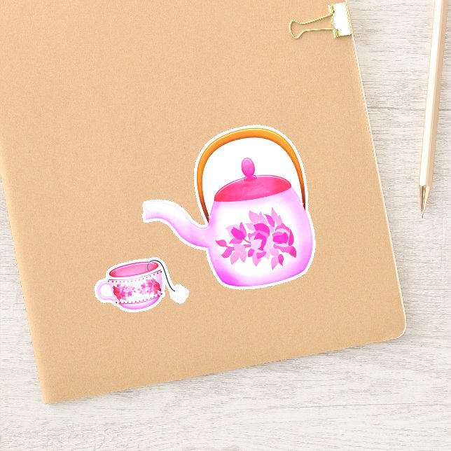 Pink teapot sticker (Notebook)