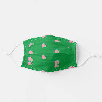 Pink Teapots Green Adult Cloth Face Mask