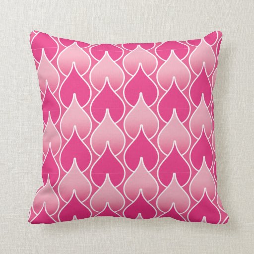 Pink Tear Drop Geometric Pattern Pillow | Zazzle