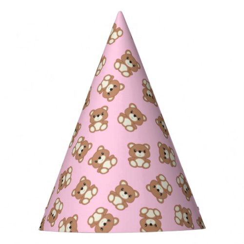 Pink Teddy Bear Baby Birthday Party Party Hat