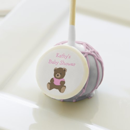 Pink Teddy Bear Baby Shower Cake Pops