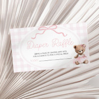 Pink Teddy Bear Baby Shower Diaper Raffle