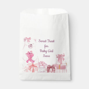Pink Teddy Bear Baby Shower Favor Bag