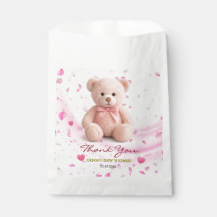 Pink Teddy Bear Baby Shower Favor Bag – Thank You.