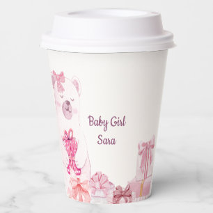 Pink Teddy Bear Baby Shower Favor Cup