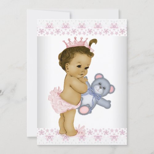 Pink Teddy Bear Baby Shower Invitation