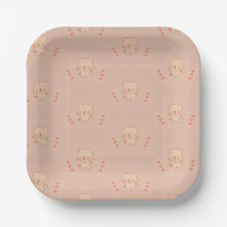 Pink Teddy Bear Baby Shower Paper Plates