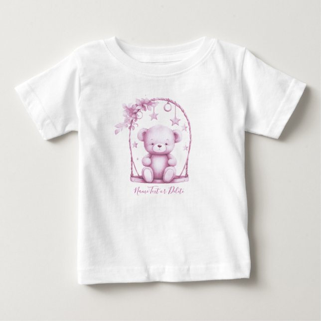 Pink Teddy Bear Baby T-Shirt (Front)