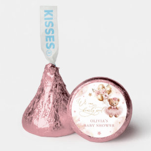 Pink Teddy Bear Balloon Bearly Wait Baby Shower Hershey®'s Kisses®
