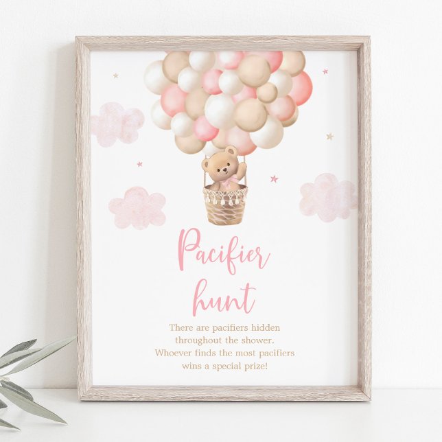 Pink Teddy Bear Balloon Pacifier Hunt Game Poster (Creator Uploaded)