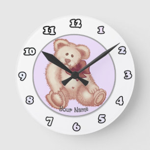 Pink Teddy Bear  clock