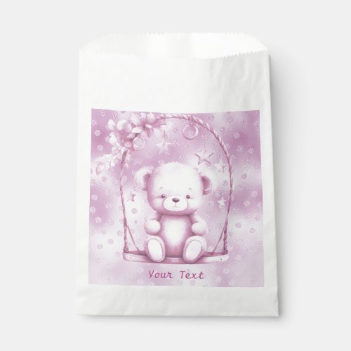 Pink Teddy Bear Favor Bag