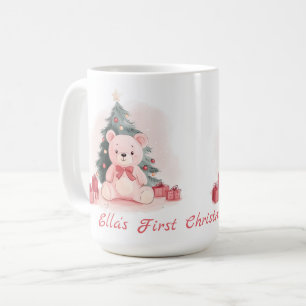 Pink Teddy Bear First Christmas Mug