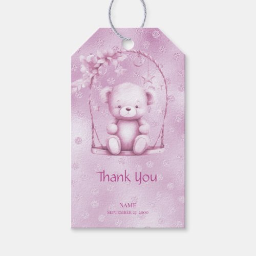 Pink Teddy Bear Gift Tag