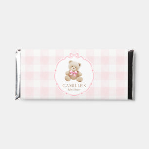 Pink Teddy Bear Girl Baby Shower  Hershey Bar Favors