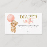 : Cute baby bears Diaper Raffle Ticket with Box,1Diaper