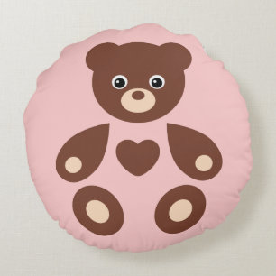 Pink Teddy Bear Monogram Baby Pillow