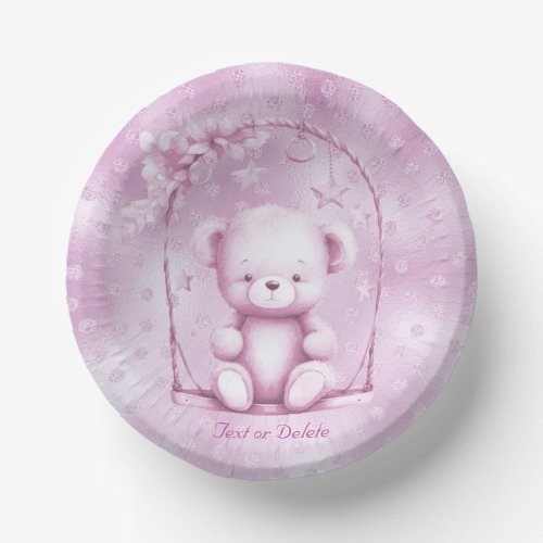 Pink Teddy Bear Paper Bowl