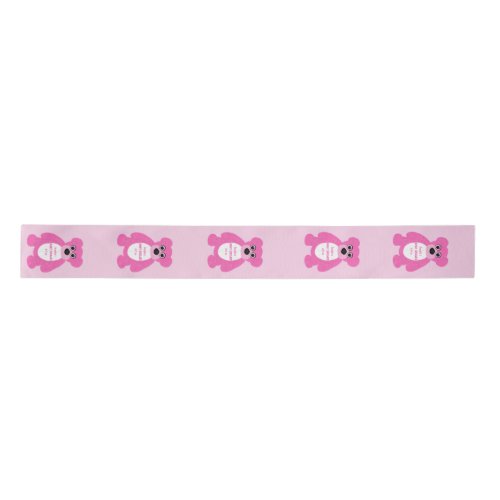 Pink Teddy Bear Personalized Baby Shower Satin Ribbon