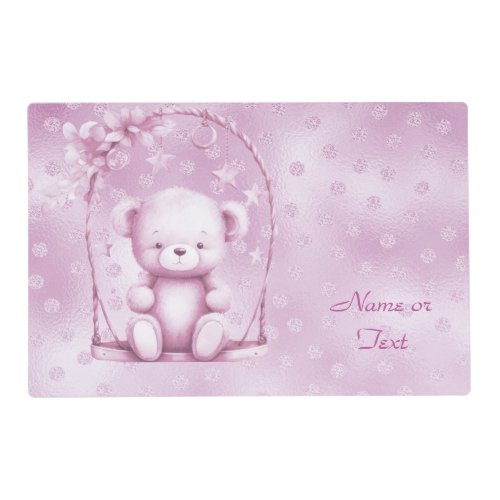 Pink Teddy Bear Placemat