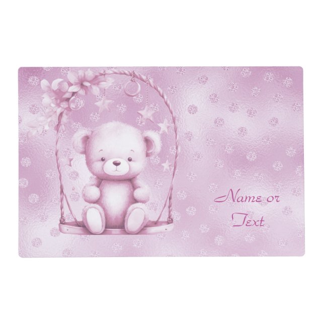 Pink Teddy Bear Placemat (Front)