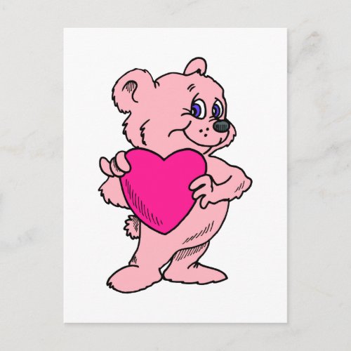 Pink Teddy Bear Postcard