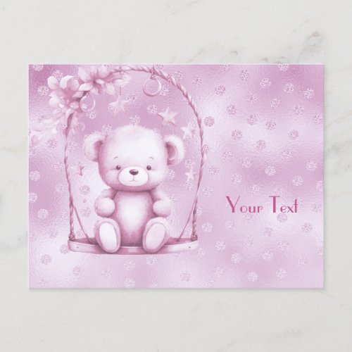 Pink Teddy Bear Postcard