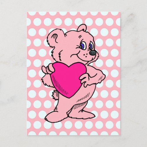 Pink Teddy Bear Postcard
