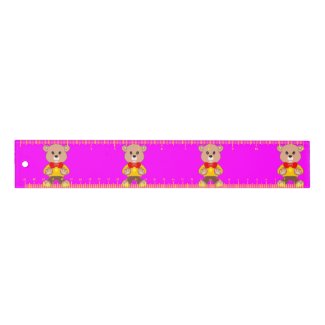 Pink Teddy Bear Ruler