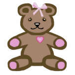 Pink teddy bear statuette<br><div class="desc">Lovely brooch for a little girl</div>