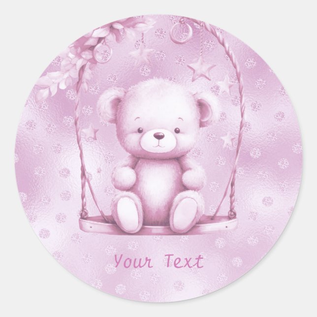 Pink Teddy Bear Sticker (Front)