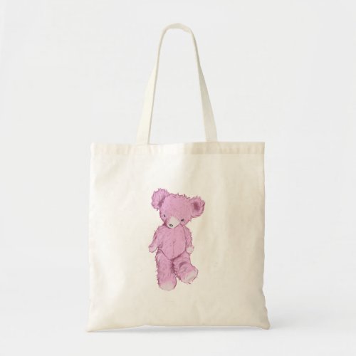 Pink teddy bear tote bag