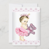 Pink Teddy Bear Tutu Princess Baby Shower Invitation (Front)