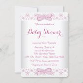 Pink Teddy Bear Tutu Princess Baby Shower Invitation (Back)