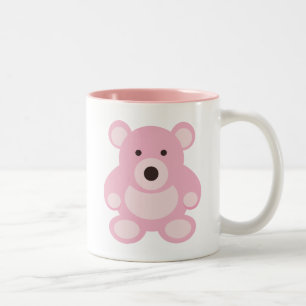 Pink Teddy Bear Two-Tone Coffee Mug