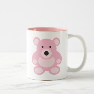 Pink Teddy Bear Two-Tone Coffee Mug