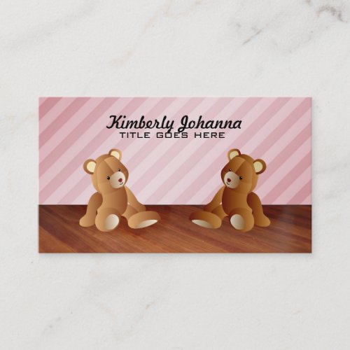 Pink Teddy Bears Business Cards