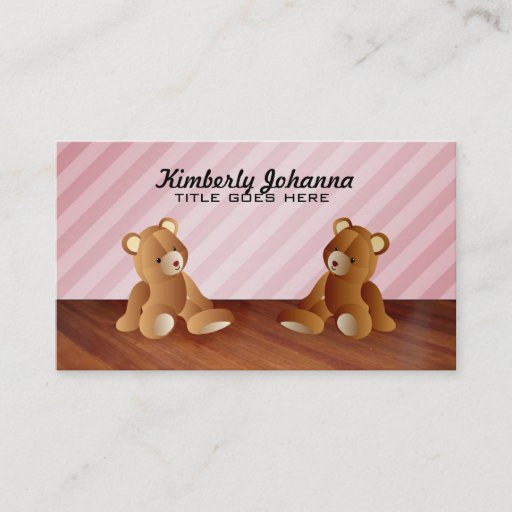 Customizable Pink Teddy Bears Business Cards