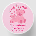 Pink Teddy Bears Cute Girl Baby Shower Mini Candle Favors